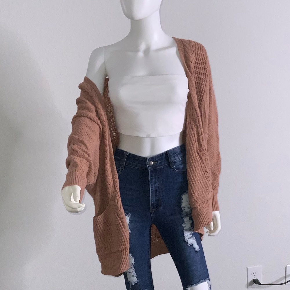 Cozy Blush Knitted Cardigan